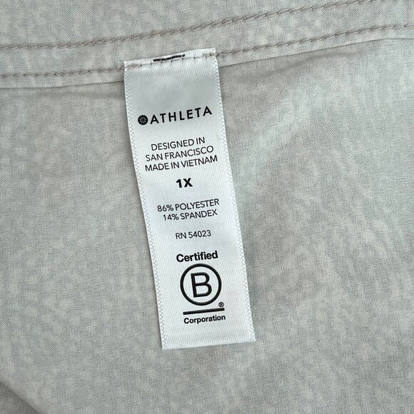 NWT Athleta Zuma Print Collar Shirt Dress Long-Sleeve Pockets Women Plus Size 1X - Picture 5 of 13